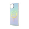 Guess IML Iridescent MagSafe - Etui iPhone 15 Plus (turkusowy) (GUHMP15MHITSQ)
