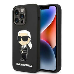 Karl Lagerfeld Silicone NFT Ikonik MagSafe - Etui iPhone 14 Pro Max (czarny) (KLHMP14XSNIKBCK)