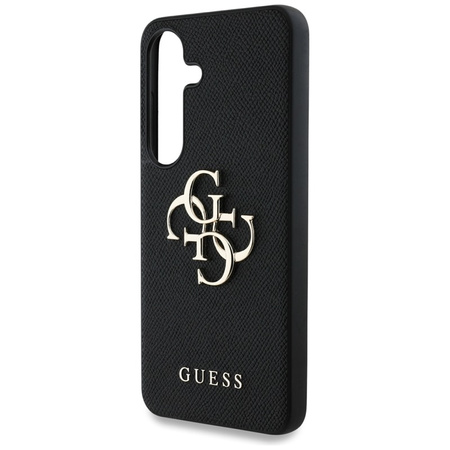 Guess Grained Big 4G Logo Small Classic Logo - Etui do Samsung Galaxy S25 (czarny) (GUHCS25SPGT4MBK)