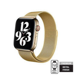 Crong Milano Steel - Pasek ze stali nierdzewnej do Apple Watch 44/45/46/49 mm (złoty) (CRG-44MST-GLD)