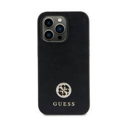 Guess 4G Strass Metal Logo - Etui iPhone 15 Plus (czarny) (GUHCP15MPS4DGPK)