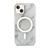 Guess Marble MagSafe - Etui iPhone 14 Plus (Biały) (GUHMP14MPCUMAH)