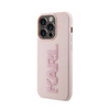 Karl Lagerfeld 3D Rubber Glitter Logo - Etui iPhone 15 Pro Max (różowy) (KLHCP15X3DMBKCP)