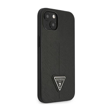 Guess Saffiano Triangle Logo Case – Etui iPhone 14 Plus (czarny) (GUHCP14MPSATLK)