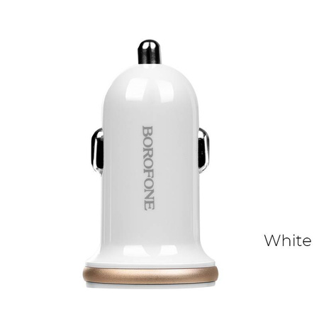 Borofone - ładowarka samochodowa 2x USB, biały (BFO-BZ5-W)