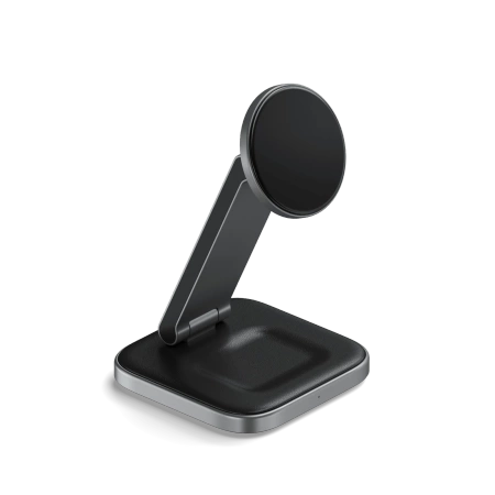 Satechi 2-in-1 Foldable Charging Stand - składana podstawka ładująca Qi2 do dwóch urządzeń (space gray) (ST-Q21FM)