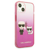 Karl Lagerfeld Gradient Ikonik Karl & Choupette - Etui iPhone 13 mini (różowy) (KLHCP13STGKCP)
