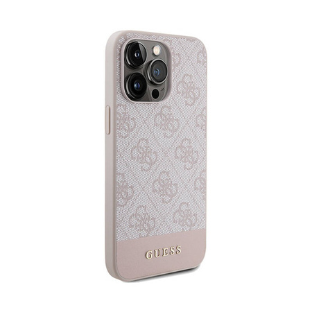 Guess 4G Bottom Stripe Collection - Etui iPhone 15 Pro Max (różowy) (GUHCP15XG4GLPI)