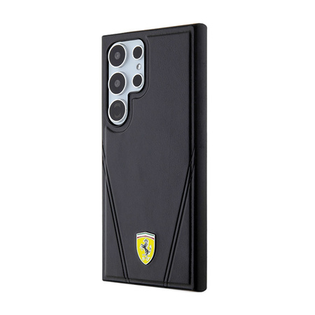 Ferrari Hot Stamp V Lines MagSafe - Etui Samsung Galaxy S24 Ultra (czarny) (FEHMS24LP3BAK)