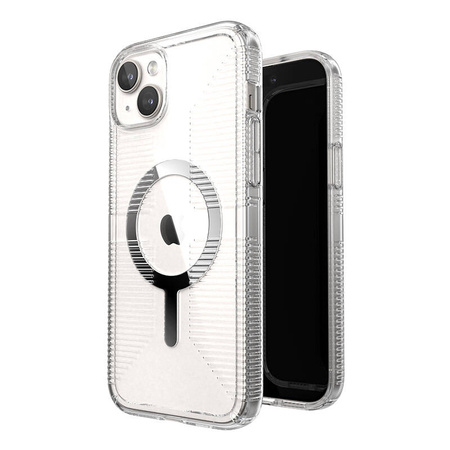 Speck Gemshell Grip + MagSafe - Etui do iPhone 15 Plus / iPhone 14 Plus (Clear / Chrome Finish) (150512-3223)