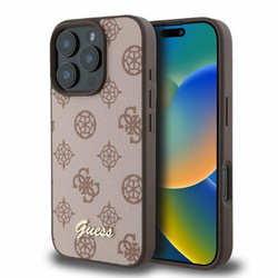 Guess Peony Script MagSafe - Etui iPhone 16 Pro (brązowy) (GUHMP16LPGPYSW)