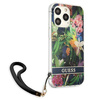 Guess Flower Cord - Etui ze smyczką iPhone 13 Pro Max (Blue) (GUHCP13XHFLSB)