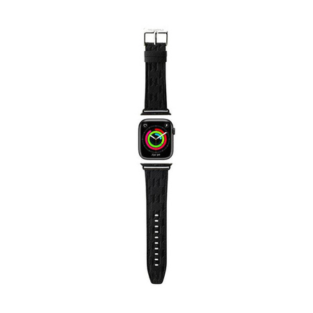 Karl Lagerfeld Saffiano Monogram - Pasek do Apple Watch 38/40/41 mm (czarny) (KLAWMSAKLHPK)