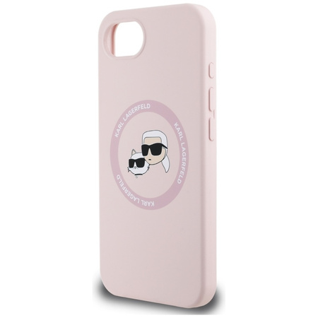 Karl Lagerfeld Silicone Karl & Choupette Heads MagSafe - Etui do iPhone 16e (różowy) (KLHMPSE4SKCHTCP)