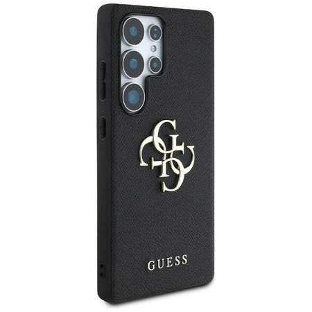 Guess Grained Big 4G Logo Small Classic Logo - Etui do Samsung Galaxy S25 Ultra (czarny) (GUHCS25LPGT4MBK)