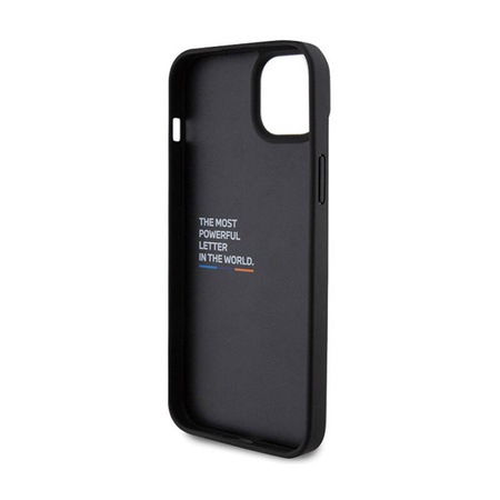 BMW Leather Carbon Blue Line - Etui iPhone 15 Plus (czarny) (BMHCP15M22NBCK)