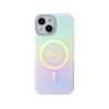 Guess IML Iridescent MagSafe - Etui iPhone 15 (turkusowy) (GUHMP15SHITSQ)