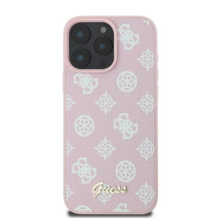 Guess Peony Script MagSafe - Etui iPhone 16 Pro Max (różowy) (GUHMP16XPGPYSP)
