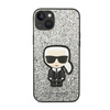 Karl Lagerfeld Glitter Flakes Ikonik - Etui iPhone 14 Plus (srebrny) (KLHCP14MGFKPG)