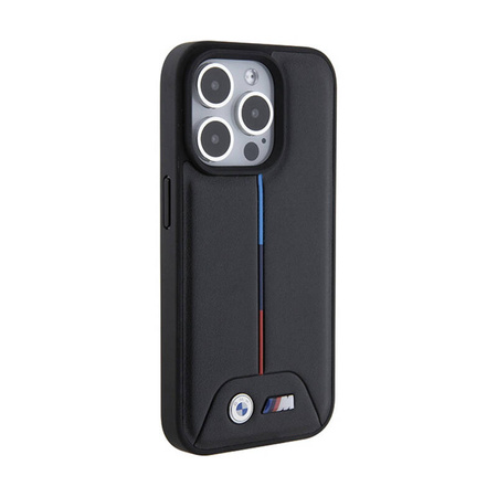 BMW Quilted Tricolor - Etui iPhone 15 Pro (czarny) (BMHCP15L22PVTK)