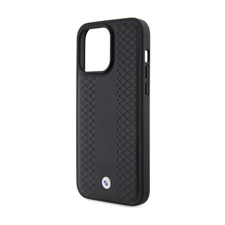 BMW Leather Diamond Pattern - Etui iPhone 15 Pro Max (czarny) (BMHCP15X22RFGK)