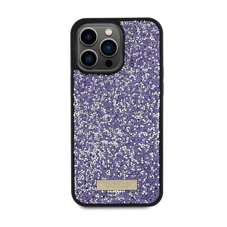 Guess Rhinestone Metal Logo - Etui iPhone 15 Pro (różowy) (GUHCP15LPFGSBSP)