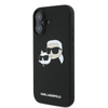 Karl Lagerfeld Silicone Double Heads Print MagSafe - Etui iPhone 16 Plus (czarny) (KLHMP16MSKCHPPLK)