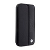 BMW Booktype Leather Textured & Stripe - Etui iPhone 14 Pro Max (czarny) (BMBKP14X22RDPK)