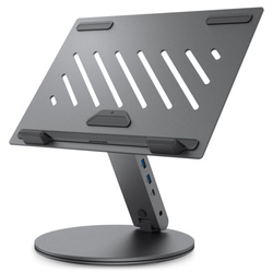 Spigen LD204H Laptop Stand Hub - Podstawka / stojak pod laptopa z Hubem 6 w 1 (Space Grey) (AMP08885)