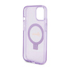 Guess Ring Stand Script Glitter MagSafe - Etui iPhone 15 Plus (fioletowy) (GUHMP15MHRSGSU)