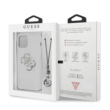 Guess 4G Big Logo Charm - Etui iPhone 12 Pro Max (srebrny charms) (GUHCP12LKS4GSI)