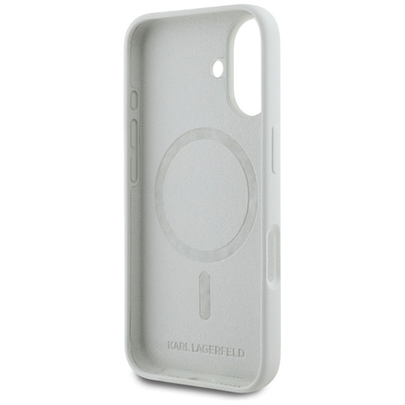 Karl Lagerfeld Silicone Double Heads And Circle MagSafe - Etui do iPhone 16 (beżowy) (KLHMP16SSKCHTCE)