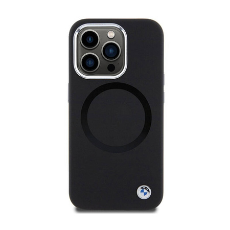 BMW Signature Liquid Silicone MagSafe - Etui iPhone 15 Pro Max (czarny) (BMHMP15XSILBK2)