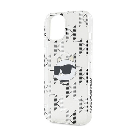 Karl Lagerfeld IML Choupette Head & Monogram - Etui iPhone 15 / 14 / 13 (przezroczysty) (KLHCP15SHKLPCHT)