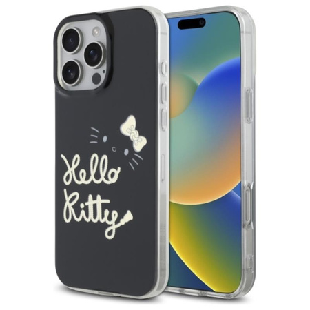 Hello Kitty IML Golden Diva MagSafe - Etui iPhone 16 Pro Max (czarny) (HKHMP16XHGDIK)