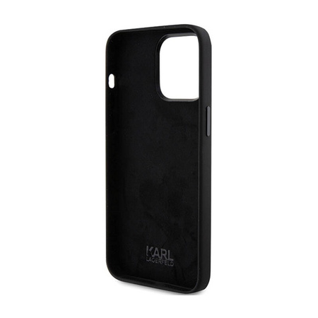 Karl Lagerfeld Silicone Choupette Metal Pin - Etui iPhone 15 Pro (czarny) (KLHCP15LSMHCNPK)