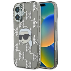 Karl Lagerfeld IML Karl Head Electroplated - Etui iPhone 16 (czarny) (KLHCP16SHKLPKHK)