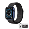 Crong Nylon Reflex - Pasek sportowy do Apple Watch 44/45/46/49 mm (czarny) (CRG-44RFB-BLK)