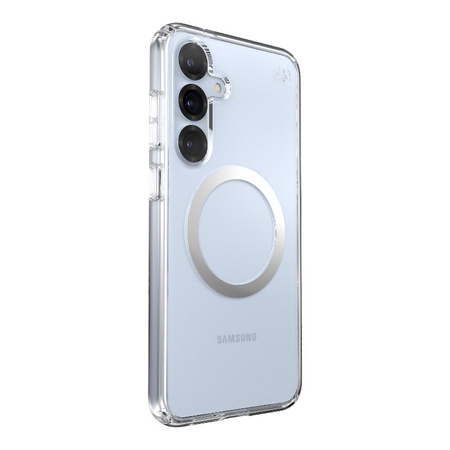 Speck Presidio Perfect-Clear Magnet - Etui Samsung Galaxy S25+ / S24+ MagSafe (Clear / Chrome Finish / Serene Silver) (150885-3199)