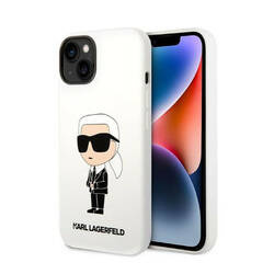 Karl Lagerfeld Silicone NFT Ikonik - Etui iPhone 14 Plus (biały) (KLHCP14MSNIKBCH)