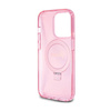 Guess Ring Stand Script Glitter MagSafe - Etui iPhone 15 Pro (różowy) (GUHMP15LHRSGSP)