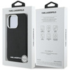Karl Lagerfeld Saffiano Full Wrapped Elongated Metal Logo MagSafe - Etui do iPhone 16 Pro (czarny) (KLHMP16LPSAFWMCK)