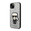 Karl Lagerfeld Glitter Flakes Ikonik - Etui iPhone 14 Plus (srebrny) (KLHCP14MGFKPG)
