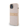 DKNY Leather Mono Stripe & Metal Logo - Etui iPhone 14 / 15 / 13 (różowy) (DKHCP14SPRTHSLP)
