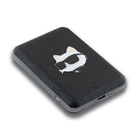 Karl Lagerfeld Choupette Head Pin MagSafe - Power Bank indukcyjny 5000 mAh 15W (czarny) (KLPB5FPGKSCHHK)
