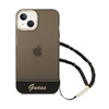 Guess Translucent Pearl Strap - Etui iPhone 14 (czarny) (GUHCP14SHGCOHK)