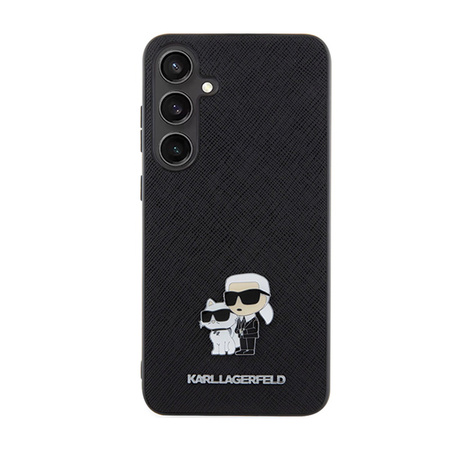 Karl Lagerfeld Saffiano Karl & Choupette Metal Pin - Etui Samsung Galaxy S24 (czarny) (KLHCS24SPSAKCMPK)