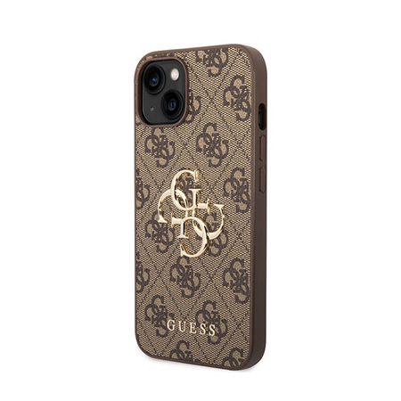 Guess 4G Big Metal Logo - Etui iPhone 15 / 14 / 13 (brązowy) (GUHCP15S4GMGBR)