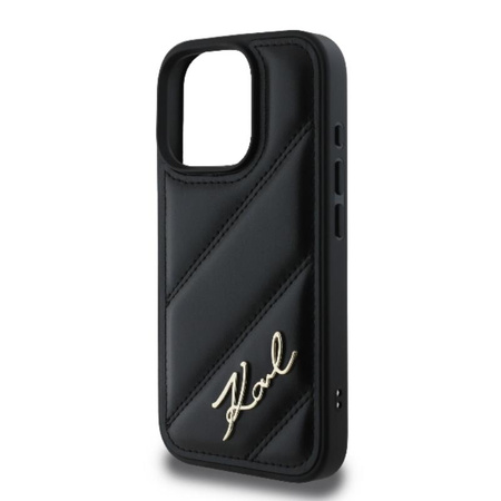 Karl Lagerfeld Quilted Signature - Etui iPhone 16 Pro Max (czarny) (KLHCP16XPQDSMGK)