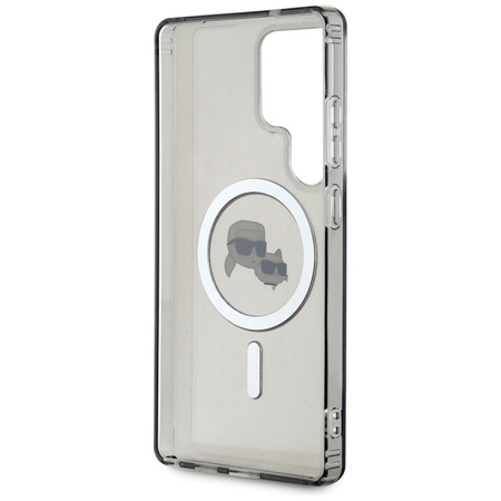 Karl Lagerfeld Button Karl & Choupette Heads Printed Logo MagSafe - Etui Samsung Galaxy S25 Ultra (czarny) (KLHMS25LHLSKCK)